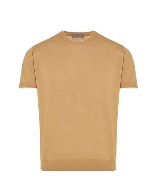Corneliani Geribbeld T-Shirt in het White voor heren