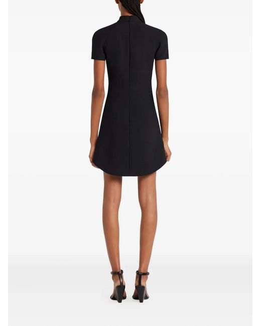 Courreges Black Funnel Neck Mini Dress