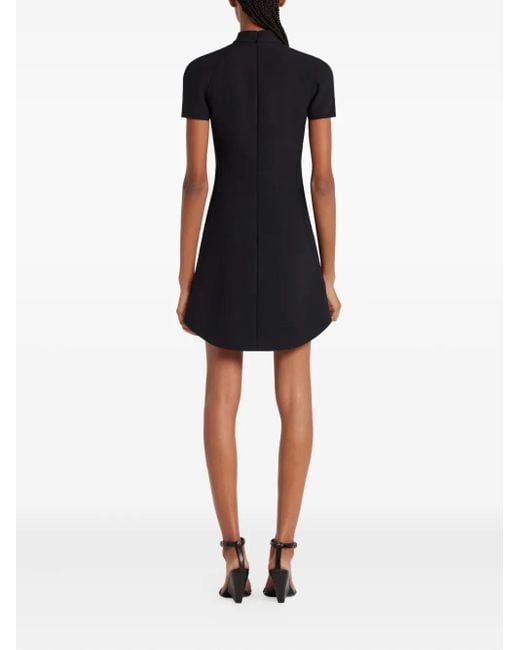 Courreges Black High-Neck Short-Sleeve Dress