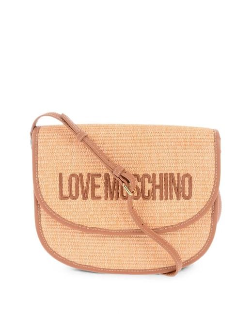 Moschino Natural Madame Embroidered Shoulder Bag