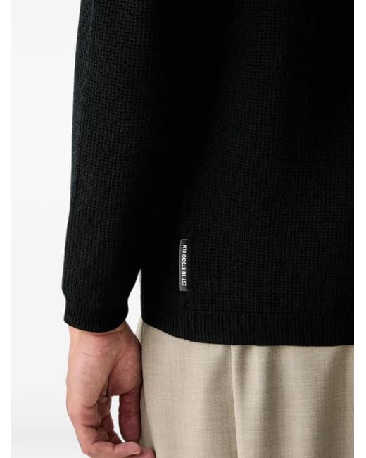 Marc O' Polo Black Button-Up Wool Cardigan for men