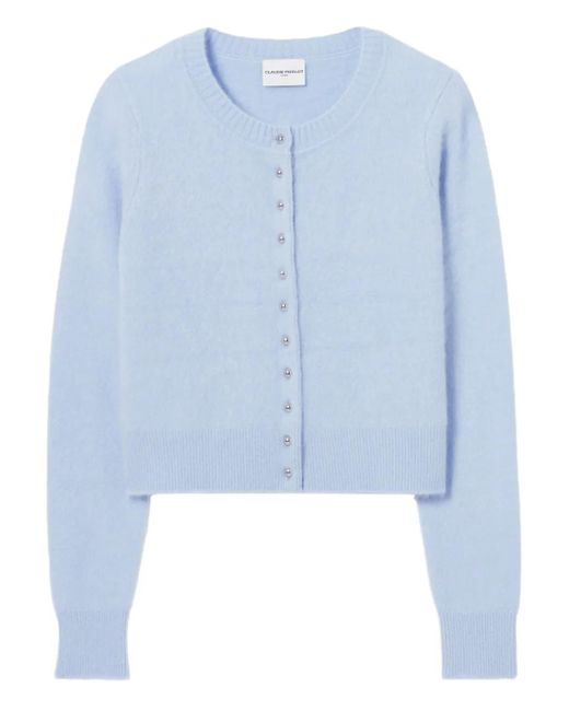 Claudie Pierlot Blue Long-Sleeve Wool Cardigan