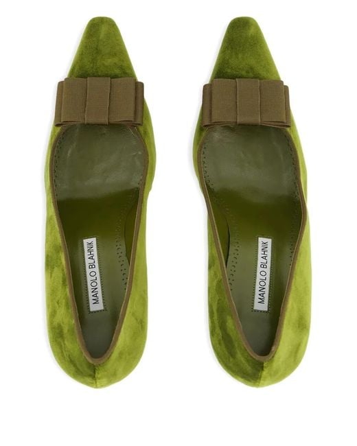 Manolo Blahnik Green 90Mm Readorhi Pumps