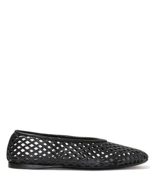 Proenza Schouler Black Tee Perforated Ballerina Shoes