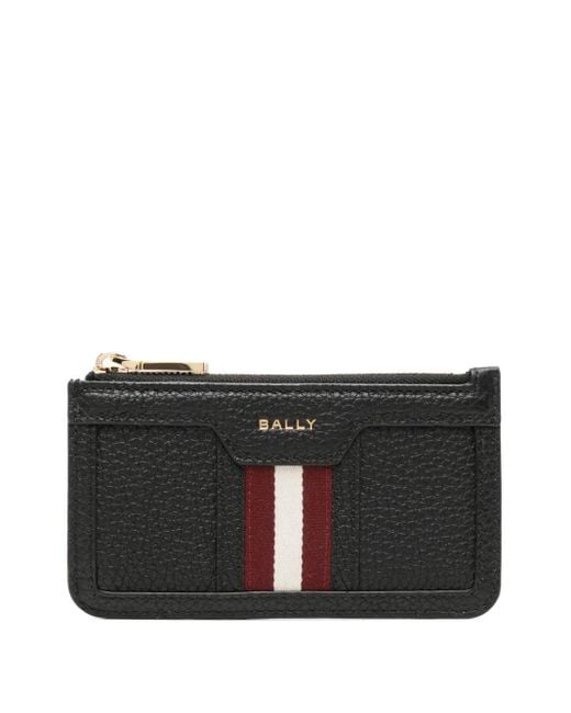 Bally Black Gestreiftes Kartenetui