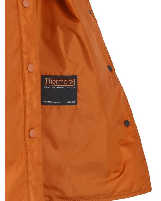 Aspesi Orange Long-Sleeve Button-Up Jacket