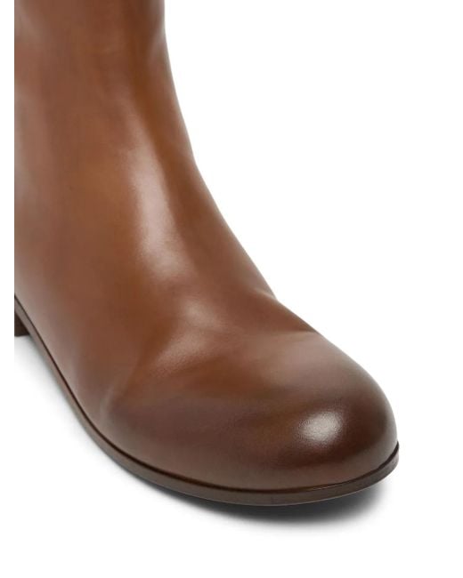 Marsèll Brown Capozucca Round-Toe Leather Ankle Boots for men