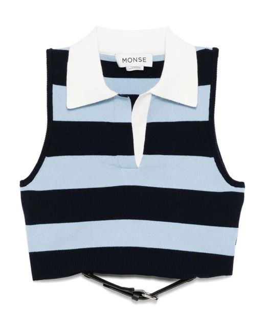 Monse Blue Back-Buckled Top