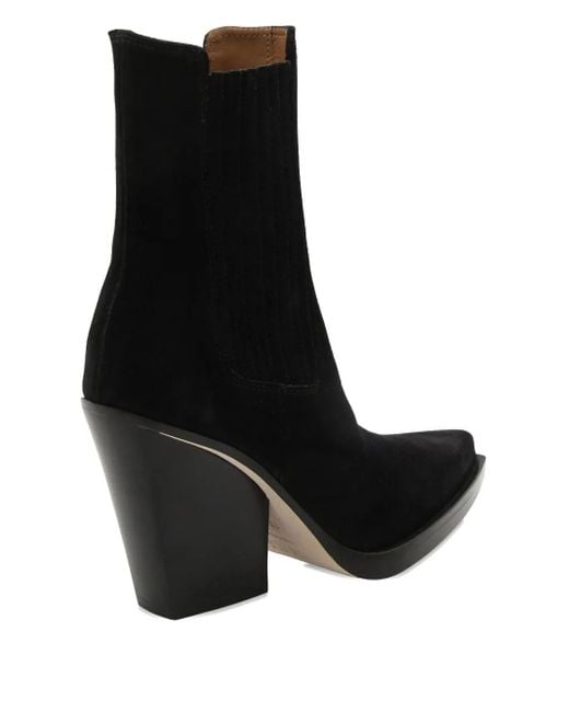 Paris Texas Black Elastic-Panel Pointed-Toe Boots