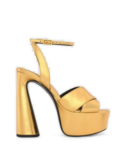 Kat Maconie Metallic-Effect Platform Sandals