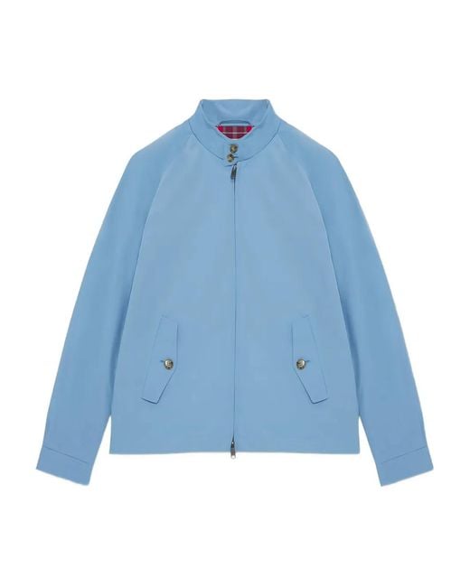 Baracuta Blue Zip-Front Plaid-Lined Jacket for men