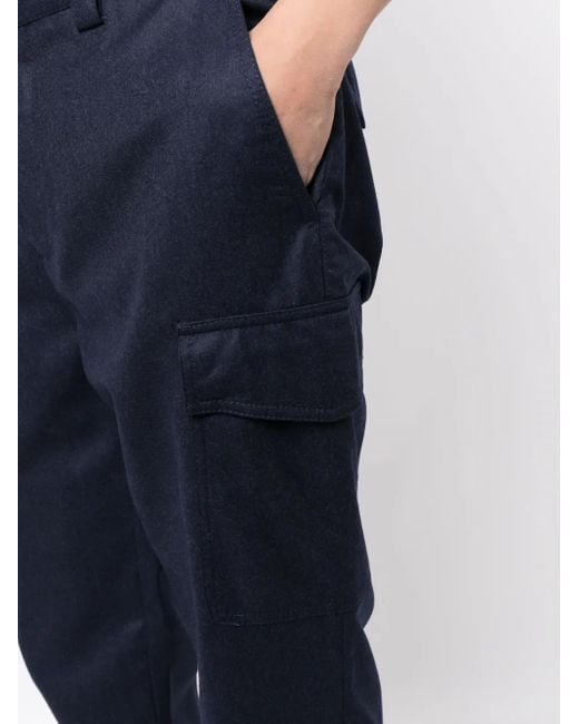 Brunello Cucinelli Blue Straight-Leg Wool Trousers for men