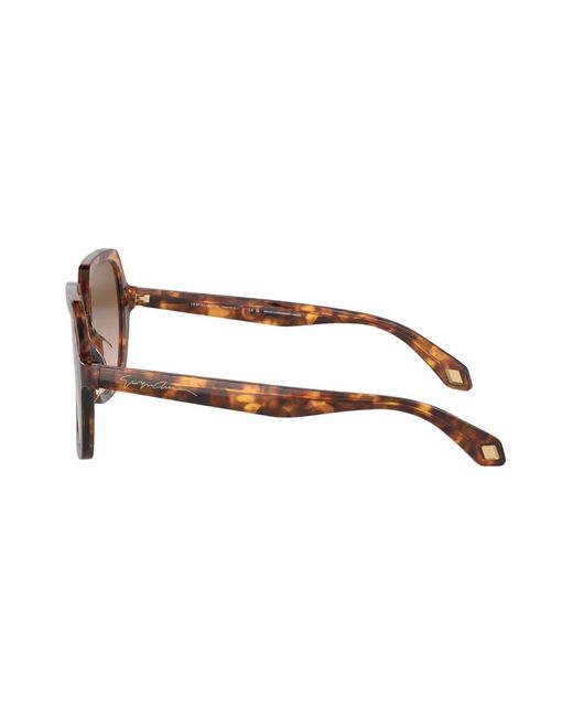 Giorgio Armani Brown Tortoiseshell-Effect Square Frame Sunglasses