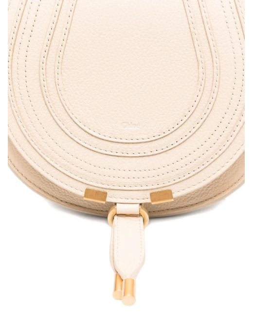 Chloé Natural Marcie Horseshoe-Detail Shoulder Bag