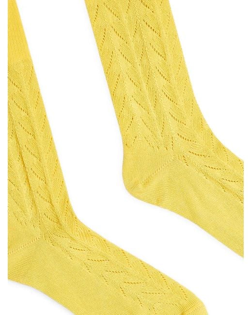 Dries Van Noten Yellow Cotton Socks for men