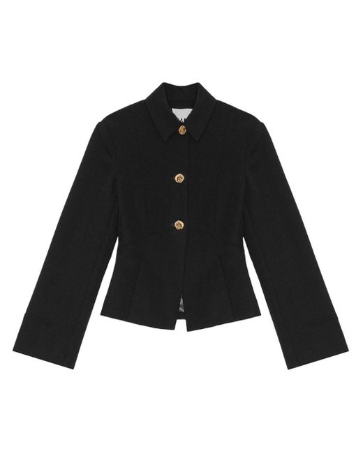 Ganni Black Twill Blazer