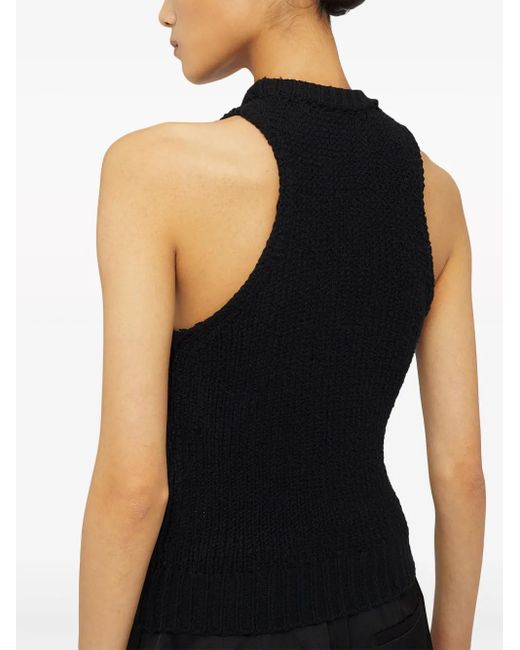 Jil Sander Black Stretch Cotton Top