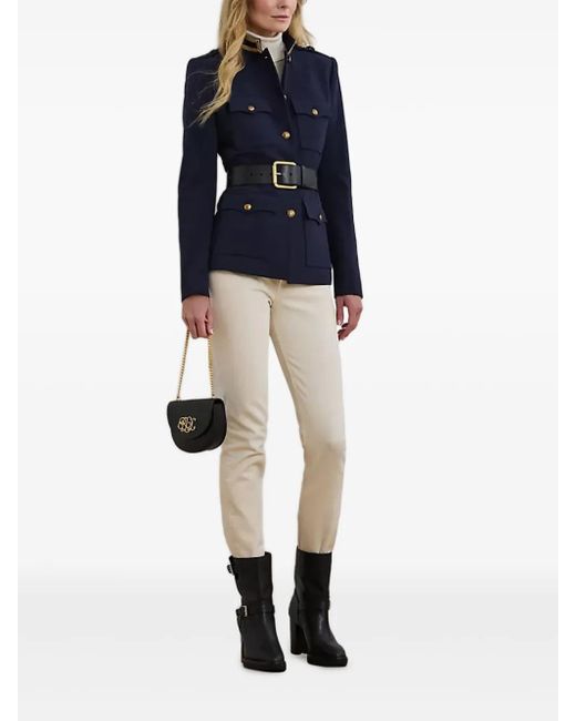 Ralph Lauren Blue Military-Style Buttoned-Up Jacket
