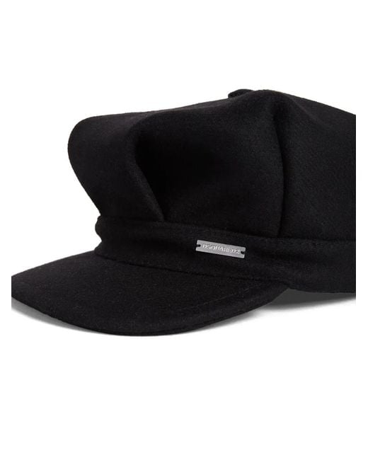 DSquared² Black Logo-Plaque Beret
