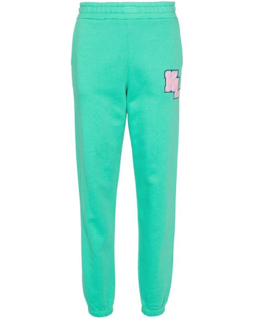 Karl Lagerfeld Green Logo-appliqué Tapered Trousers