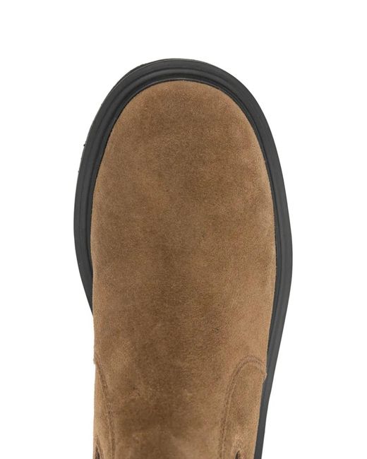 Maje Brown Suede Chelsea Boots