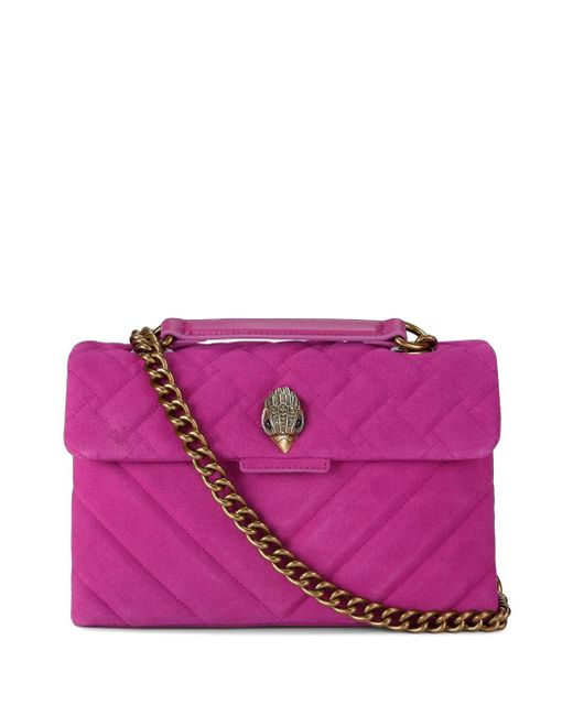 Kurt Geiger Purple Quilted Chain-Strap Crossbody Bag
