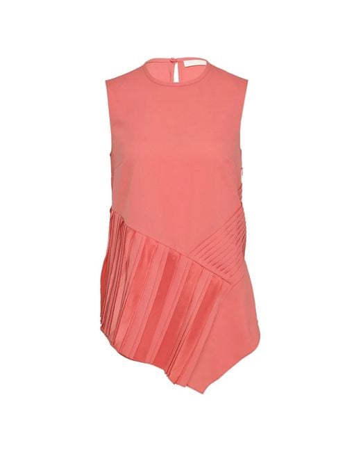 Club21 Pink Pleated-Panel Blouse