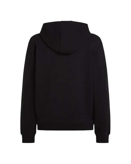 Karl Lagerfeld Black Waffle Zip-Up Hoodie for men