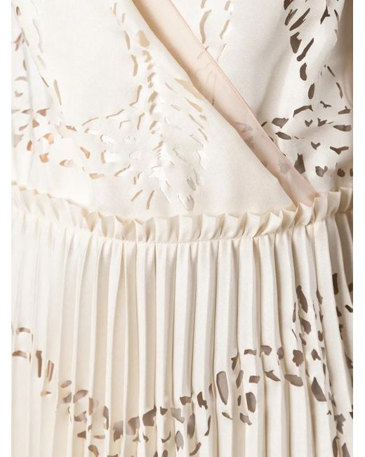 Emilio Pucci Natural Cut-Out Detail Pleated Dress