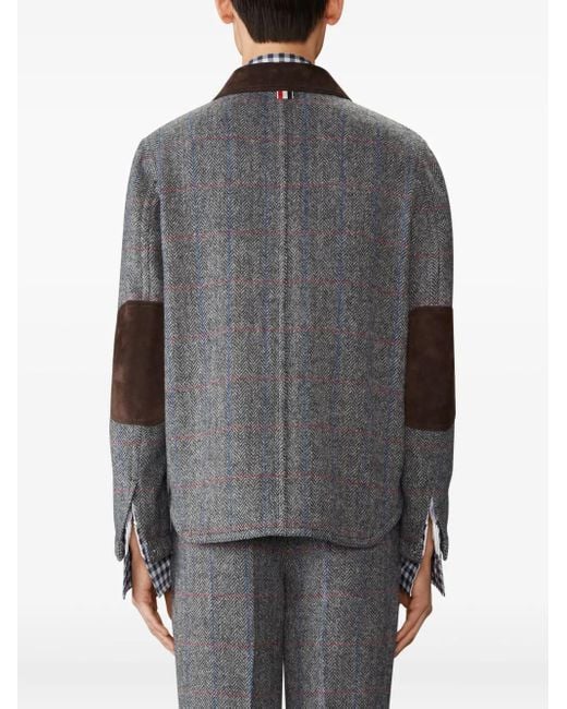 Thom Browne Gray Hunting Tweed Overshirt for men