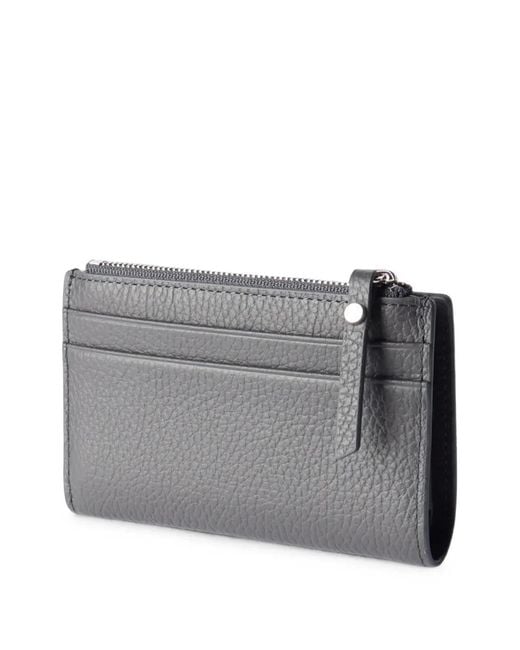 Gianni Chiarini Gray Logo-Print Pebbled Wallet