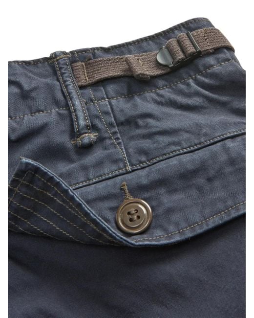 RRL Blue Cotton Cargo Trousers for men