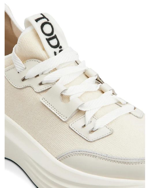 Tod's White Gestrickte Sneakers
