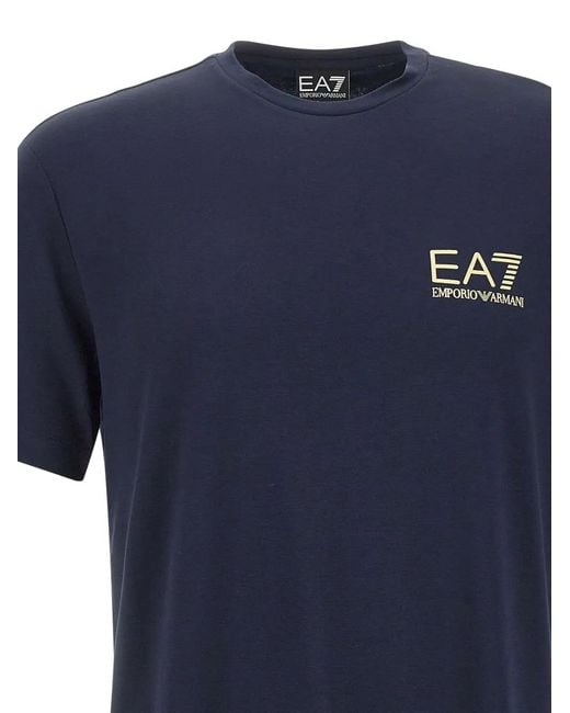 EA7 Blue Logo Short-Sleeve T-Shirt for men