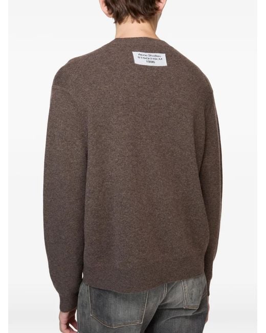 Acne Brown Crew-Neck Sweater for men