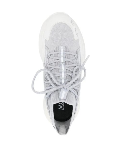 Moncler White Glitter High-Top Sneakers For
