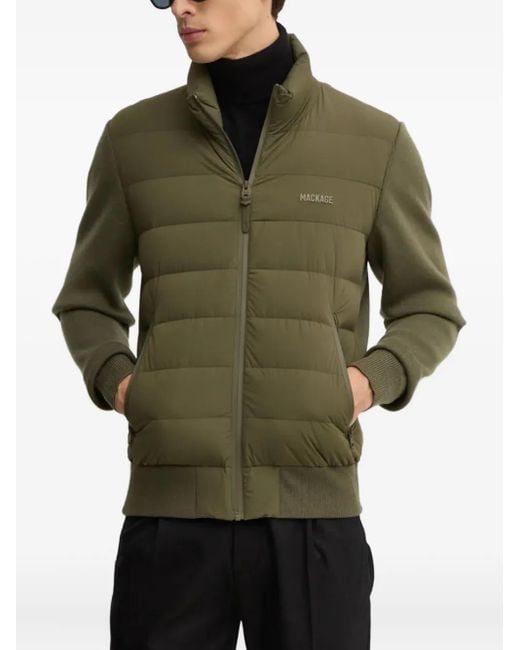 Mackage Green Haney-City Padded Panelled Jacket for men