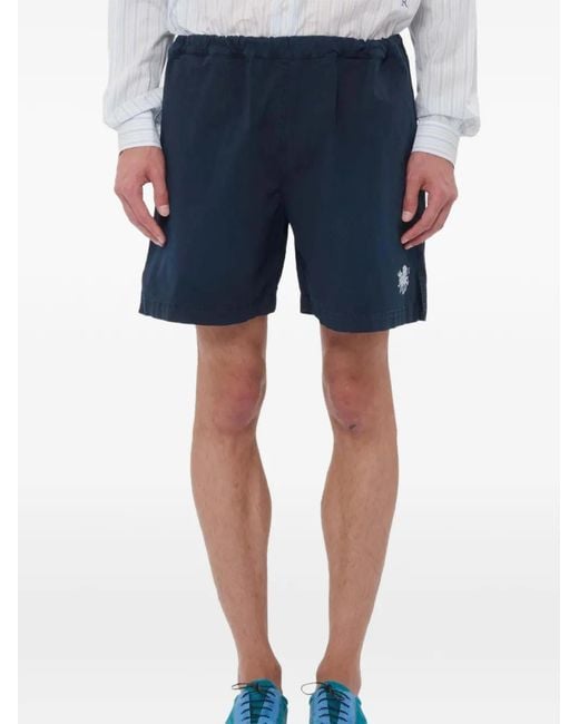RANRA Blue Keel Logo-Detail Shorts for men