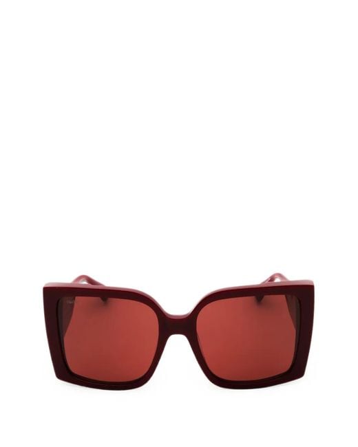 Max Mara Pink Oversized Square-Frame Sunglasses