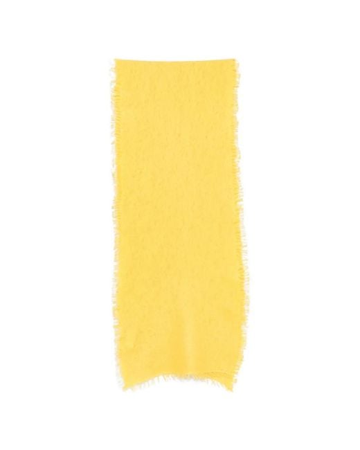 Mouleta Yellow Frayed Scarf