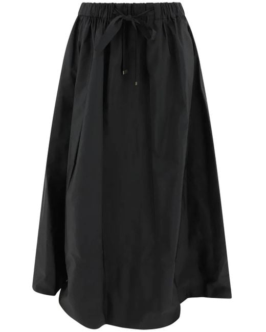 Max Mara Black "Lirica" Long Taffeta Skirt