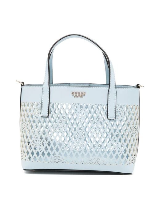Guess Blue Mini Letty Tote Bag