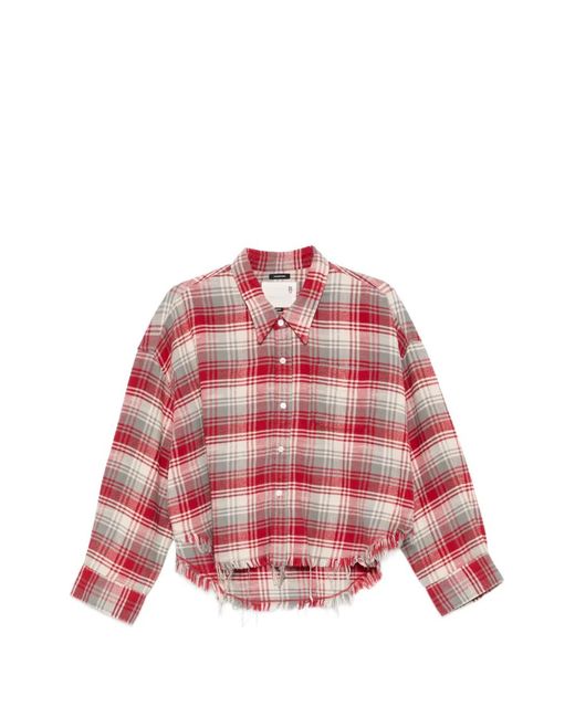 R13 Geruit Blouse in het Red