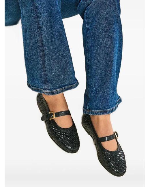 Gant Black Chadii Woven-Leather Flats Pumps