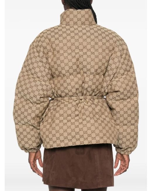 Gucci Natural Gg Canvas Belted Jacket
