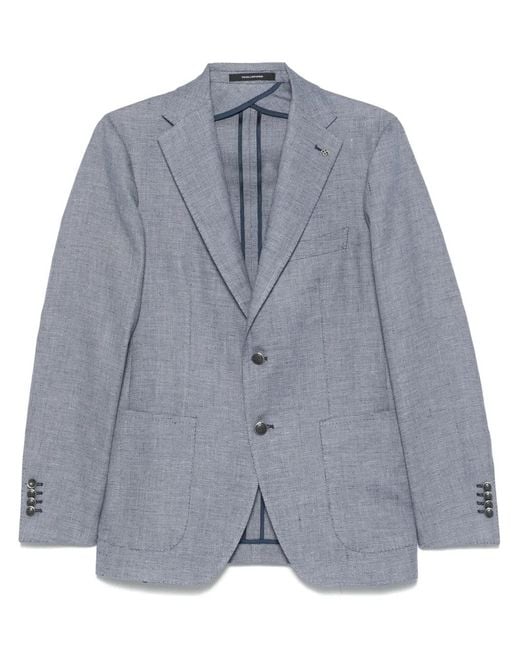 Tagliatore Blue Textured Blazer for men
