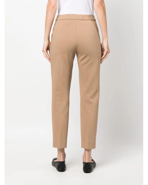 Pantalones capri de talle medio Max Mara de color Natural