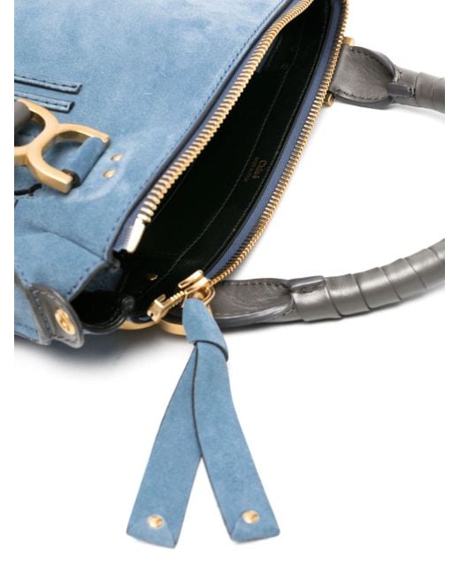 Chloé Blue Marcie Suede Shoulder Bag