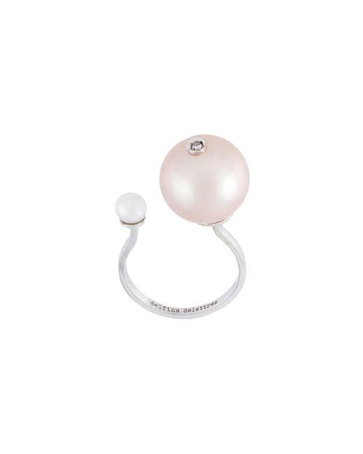 Delfina Delettrez White 'Pearl Piercing' Diamond Ring
