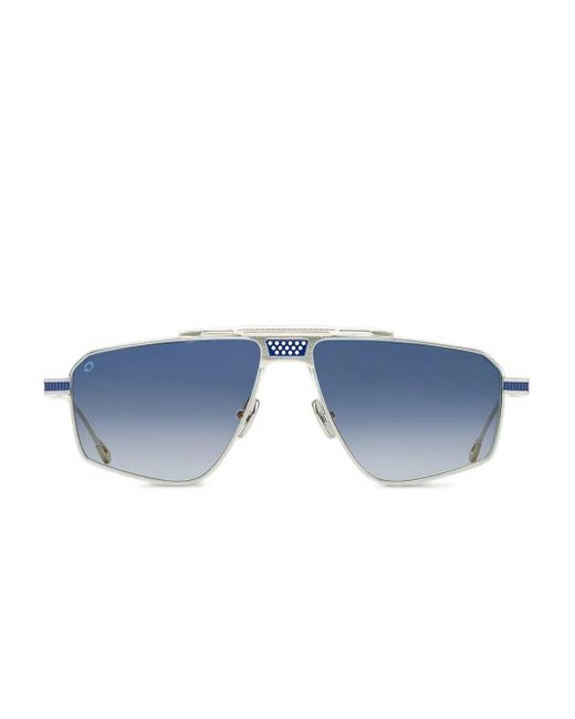 T Henri Eyewear Blue Drophead Geometric-Frame Sunglasses